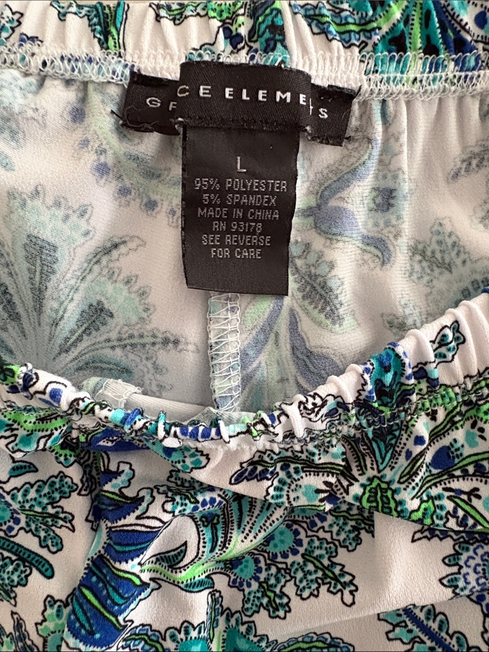 Grace Elements White Wide-Leg Pants with Green & Blue Paisley Print - Picture 2 of 3